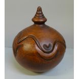 A J. Ortega studio pottery pot with lid