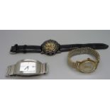 Two modern fashion watches and a vintage Chromatic gentleman's wristwatch