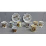 Royalty themed 20th Century Coronation and Jubilee mugs and two calendar plates