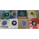 Thirty rock n roll and other 1960's 7" singles including Chubby Checker, Eden Kane, Searchers, The