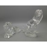 A Swarovski lion on a rock, Rare Encounters Series, boxed, retired 2008 and a Swarovski lion