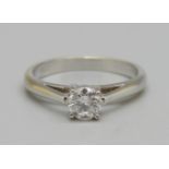An 18ct white gold brilliant cut diamond solitaire ring, 0.3ct diamond weight, 2.4g, I