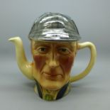 A Sherlock Holmes teapot by Tony Wood, Staffordshire