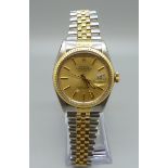 A bi-metal Rolex Oyster Perpetual Datejust wristwatch,