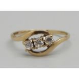 A 9ct gold and CZ ring, 1.2g, M
