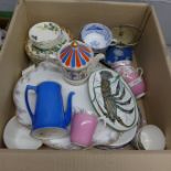 A box of mixed china including a Sadler teapot and a Dudson biscuit barrel**PLEASE NOTE THIS LOT