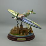 The Bradford Exchange Heroes of The Sky Sculptural Spitfire and Wing of Victory, a/f, (propeller and