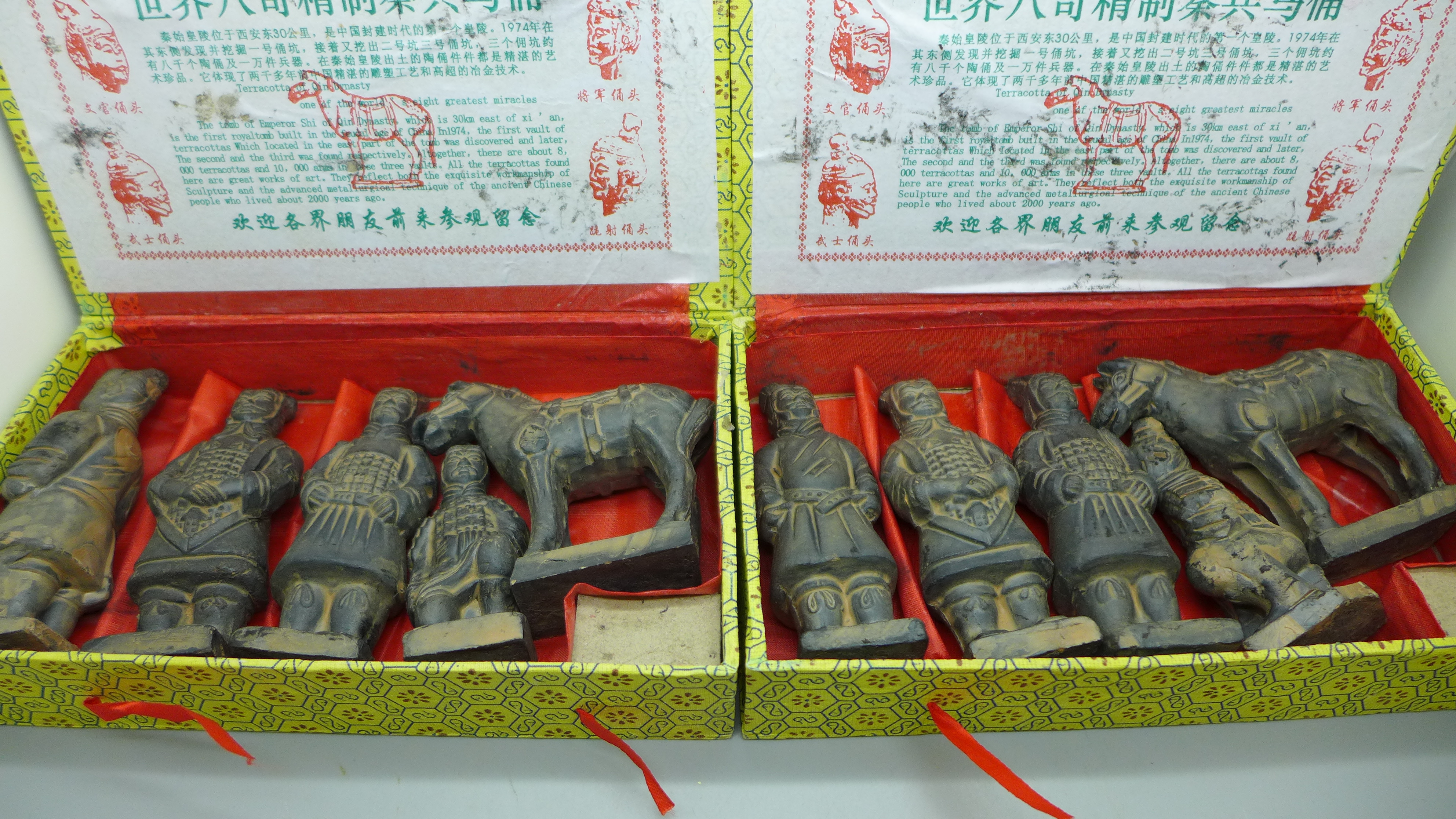 Two boxes of terracotta warrior figures based on the Royal Tombs discovered in 1974 - Image 2 of 2