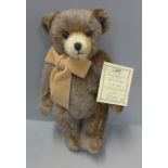 A jointed mohair bear, Bertie the Beau, no. 12 of limited edition of 200 pieces by The Deans Rag