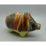 A Staffordshire pig money box, possibly 19th century, 9.5cm