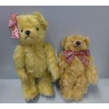 Two jointed mohair Teddy bears, Gertrude and Henry, limited edition by Deans Rag Book Co. for Past