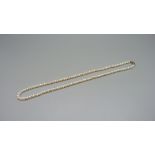 A freshwater pearl necklace with 9ct gold clasp, boxed