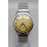 A stainless steel Omega wristwatch, 34mm case