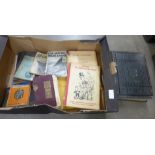 A box of 20th Century books including a large Bible and Adolf in Blunderland**PLEASE NOTE THIS LOT