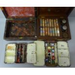 A 19th Century Reeves & Sons paint set, another box and two small painting set tins and