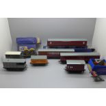 Hornby Dublo 00 gauge track, coaches, wagons and other accessories including D22 corridor coach,