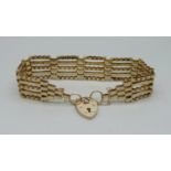 A 9ct gold five bar gate bracelet, 10.3g