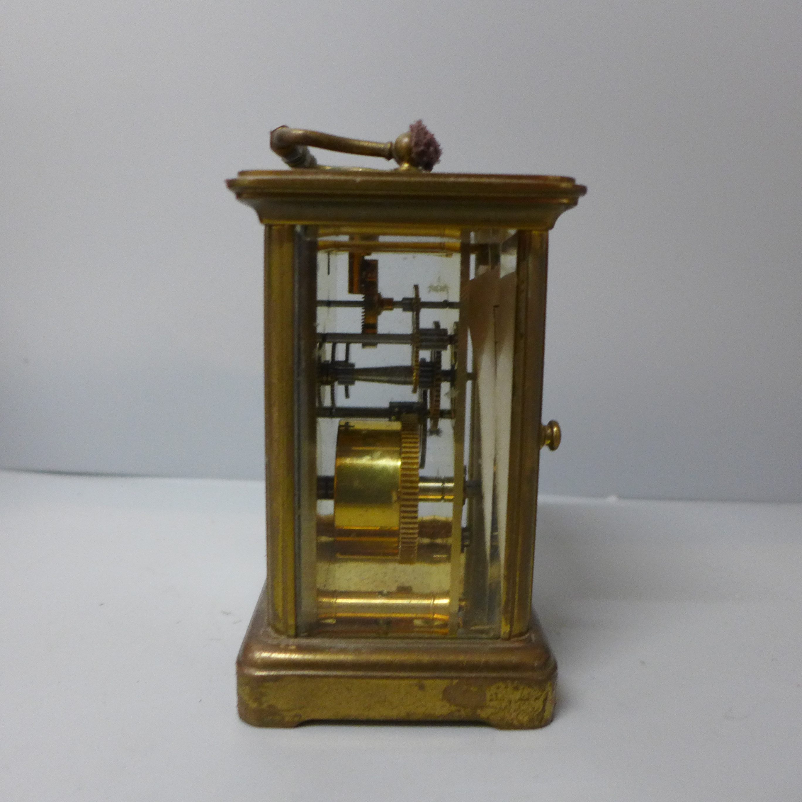 A Matthew Norman four glass sided brass timepiece, boxed - Image 3 of 4