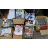Seven boxes of vintage magazines, including model rail, Practical Engineering, Motor Show Review,