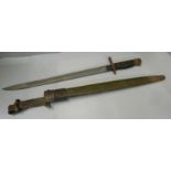 A Remington 1917 bayonet and scabbard