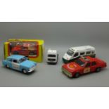 Model vehicles including a Corgitronics Fire Department car