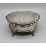 A silver trinket box, Birmingham 1961, by Adie Bros., width 96mm