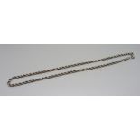 A silver rope twist necklace, 27g