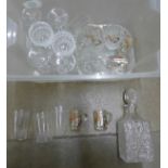 Cut glass crystal wine glasses, decanter and shot glasses **PLEASE NOTE THIS LOT IS NOT ELIGIBLE FOR