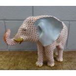A Herend Hungary model of an African elephant, 25.5cm