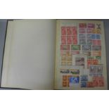 Stamps: King George VI unmounted mint Commonwealth stamps in sixteen page stock book