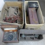 Two field telephones, receiver, etc. **PLEASE NOTE THIS LOT IS NOT ELIGIBLE FOR POSTING AND