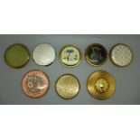 A collection of eight compacts including Stratton