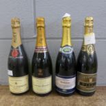 Four bottles of champagne including Moet & Chandon