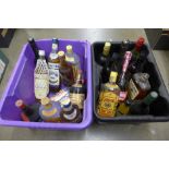 Two boxes of mixed alcohol, gin, wine and sherry **PLEASE NOTE THIS LOT IS NOT ELIGIBLE FOR