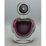 A Murano glass scent bottle, stopper a/f