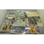 Postcards: Royalty postcards and a keep safe album containing cut out pictures of Royalty and