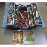 A cantilever tool box with Meccano **PLEASE NOTE THIS LOT IS NOT ELIGIBLE FOR POSTING AND PACKING**