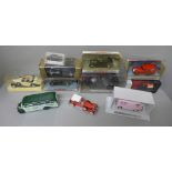 A collection of ten Matchbox and Dinky die-cast model vehicles, boxed