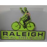 A reproduction Raleigh Cycles tin plate advertising sign, 70cm