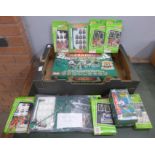 A box of Subbuteo; a game, seven team sets and accessories