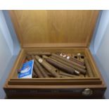 A humidor with a collection of cigars