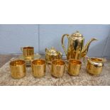 A gilt Suvesco coffee service **PLEASE NOTE THIS LOT IS NOT ELIGIBLE FOR POSTING AND PACKING**