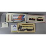 Three Corgi die-cast model vehicles, Stagecoach AEC Routemaster, British Railways vans and