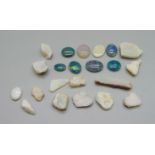 A collection of unmounted opals including doublets and uncut