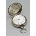 A silver full-hunter fusee pocket watch