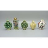 Five modern Oriental scent bottles