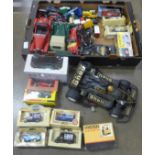 A collection of model vehicles, Burago, Corgi, Lledo, Dinky, etc.