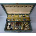 Costume jewellery in a jewellery box