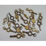 Nineteen pocket watch keys