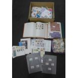 Stamps; a box of stamps, covers, etc., loose and in albulms